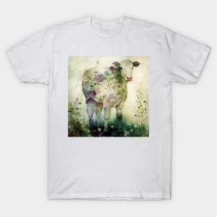 Cow, Watercolor Farm Animals T-Shirt